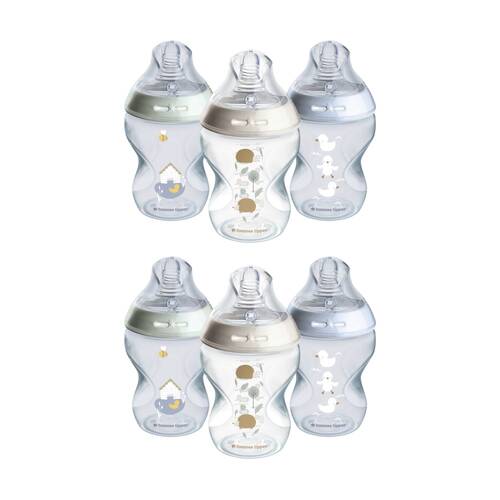 2x 3pc Tommee Tippee Natural Start Silicone Teat PP Boy Baby Bottle Set 260ml