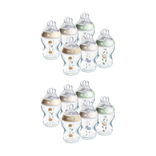 2x 6pc Tommee Tippee Natural Start Silicone Teat PP Pond Baby Bottle Set 260ml