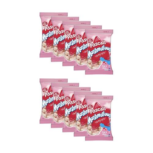 10PK Pascall Marshmallows Vanilla & Raspberry 280g Candy/Lollies/Gummies