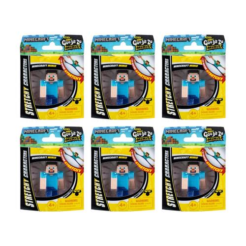 6PK Heroes Of Goo Jit Zu Minecraft Minis Stretchy Asstd 2.5in