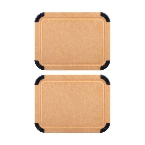 2PK Appetito Non-Slip Wood Fibre Reversible Kitchen Cutting Board 29.8x23.5cm