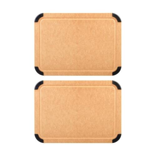 2PK Appetito Non-Slip Wood Fibre Reversible Kitchen Cutting Board 37x27.5cm