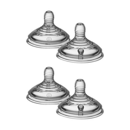 2x 2pc Tommee Tippee Natural Start Extra Slow Flow Baby Bottle Teat Set 0yrs+