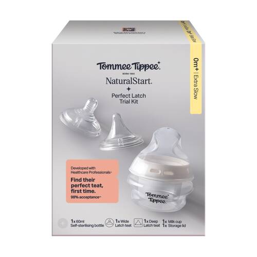 5pc Tommee Tippee Natural Start Perfect Latch Baby Bottle Trial?Kit W/ Teats