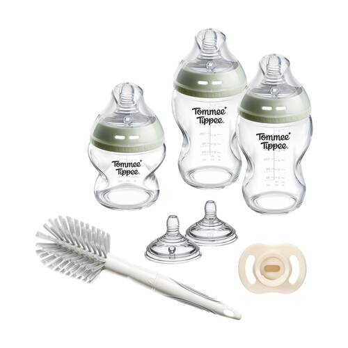 Tommee Tippee Natural Start Glass Baby Bottle Soother Set Clear