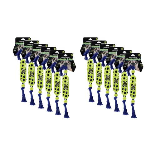 12x Paws And Claws Squeak & Tug Baton/Rope Pet Dog Chew/Fetch Toy 45x5x5cm Assorted