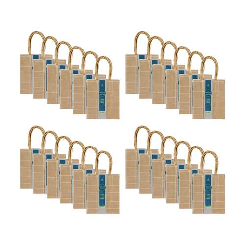 24x 5pc Lemon And Lime Patterned Paper Gift Bag Set 14x12x7cm Assorted