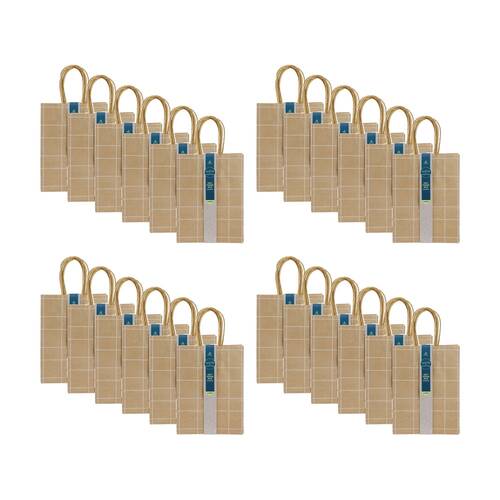 24x 4pc Lemon And Lime Patterned Paper Gift Bag Set 22x16x8cm Assorted