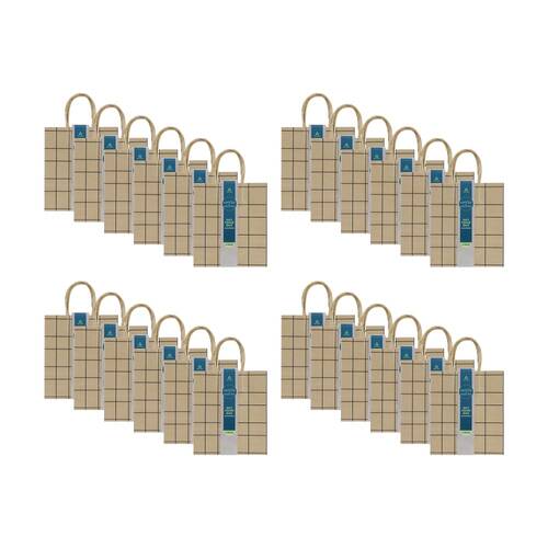 24 4pc Lemon And Lime Patterned Paper Gift Bag Set 26.5x22x8cm Assorted