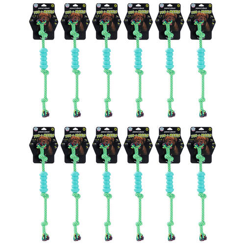 12x Paws And Claws TPR Rope Baton Tugger Dog Toy Durable 37x15x1.7cm Assorted