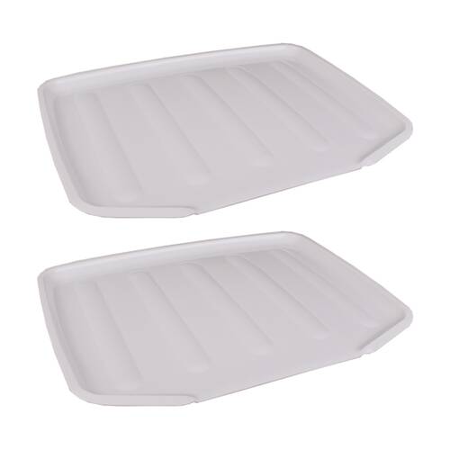 2PK D.Line Sloped Design Large Kitchen Draining Board White 49.5x38.5cm