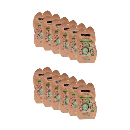 12PK Freeman Rejuvinating Facial Clay Mask All Skin Types Cucumber & Pink Salt