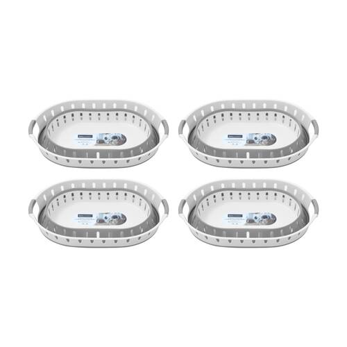 4x Boxsweden Collapsible Oval Laundry/Clothing Carry Basket 36L Assorted