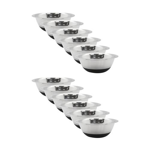 12x Lemon And Lime Stainless Steel Food Cooking Mixing Bowl Silicone Base 16cm