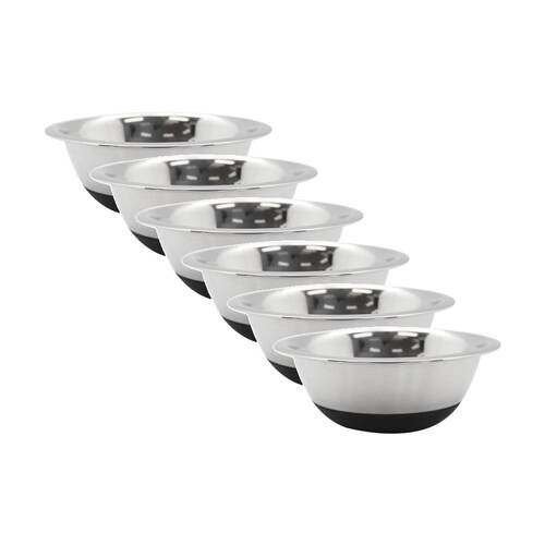 6x Lemon And Lime Stainless Steel Food Cooking Mixing Bowl Silicone Base 16cm