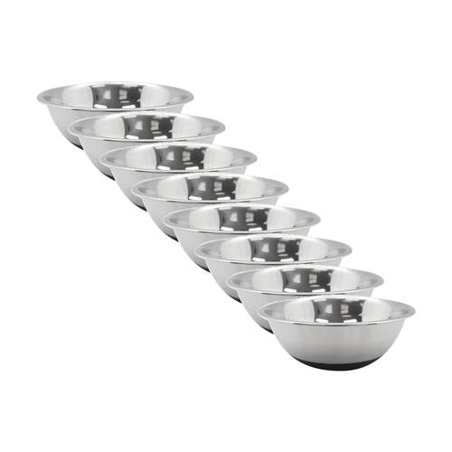 8PK Lemon And Lime Stainless Steel Food Cooking Mixing Bowl Silicone Base 28cm