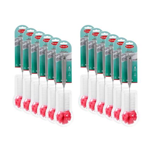 12x Boxsweden Prime Essentials Bottle Cleaning Brush W/ Sponge Head Assorted