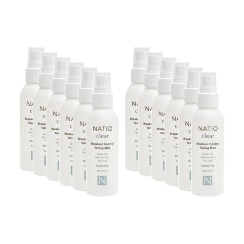 12PK Natio Toning Mist Clear Breakout Control Green Tea Salicylic Acid 125ml