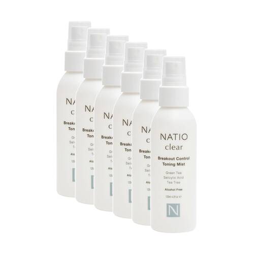 6PK Natio Toning Mist Clear Breakout Control Green Tea Salicylic Acid 125ml