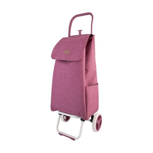 Sachi Swift Steel Frame Shopping Trolley Rose 38L Capacity 20kg Load Limit