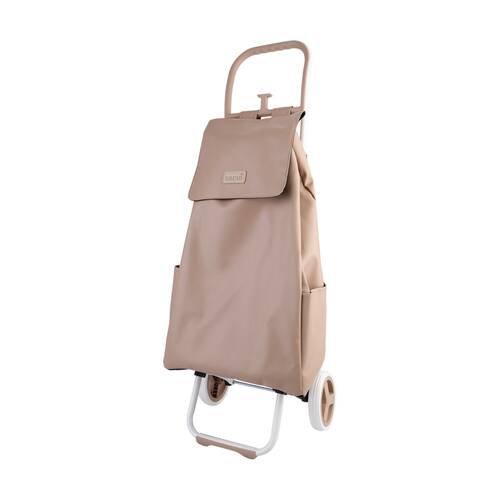 Sachi Cosmo Vegan Leather Shopping Trolley Biscuit 38L Capacity 20kg Load Limit