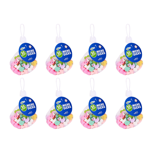 8x 50pc Impulse Micro Resin Ducks Party Play Toy DIY Craft In Mesh Bag 5y+