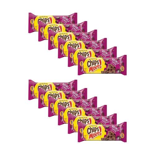 12PK Chipsmore Double Chocolate Confectionery Biscuit Cookies Packet 135g