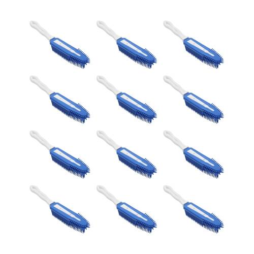12x Paws And Claws Pet Dog/Cat Bristle Brush W/ Ergonomic Handle Blue/White 27cm