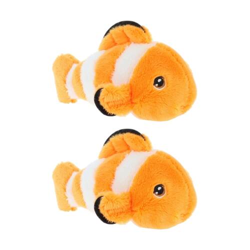 2x Keeleco 100% Recycled Material Weighted Animal Plush Toy Clownfish