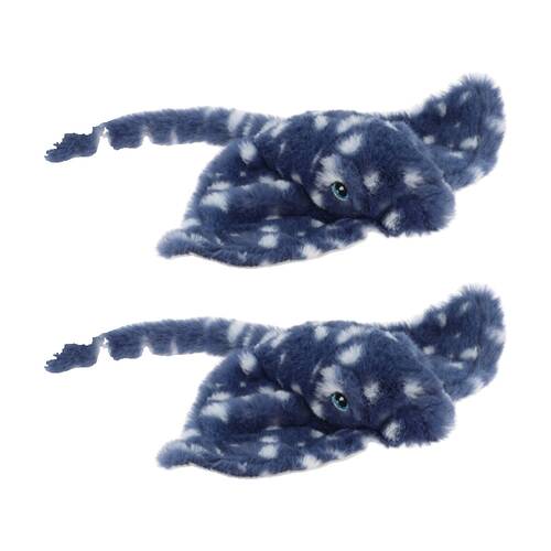 2x Keeleco 100% Recycled Material Weighted 20cm Animal Plush Toy Stingray
