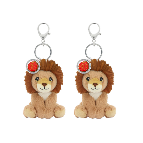 2x Keeleco Recycled Material Soft Plush Toy Bag Charm Keychain Accessory Lion