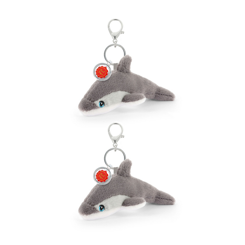 2x Keeleco Recycled Material Plush Toy Bag Charm Keychain Accessory Dolphin