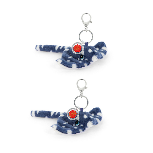 2x Keeleco Recycled Material Plush Toy Bag Charm Keychain Accessory Ray
