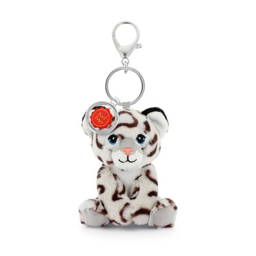 Keeleco Recycled Material Plush Bag Charm Keychain Accessory Snow Leopard