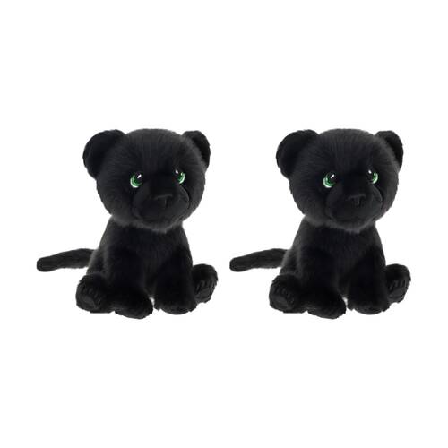 2x Keeleco 100% Recycled Material Soft Huggable Delux Animal Plush Toy Panther