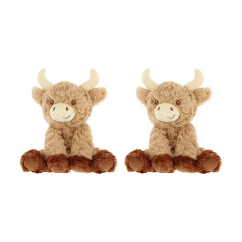 2x Keeleco Baby Soft Eco Friendly Animal Plush Toy Highland Cow