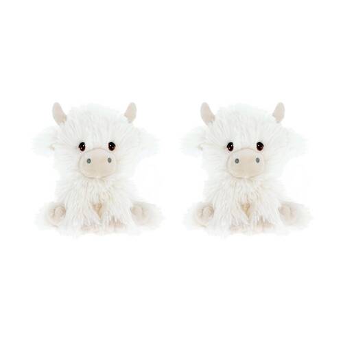 2x Keeleco Cream Plush Toy Soft White Beige Stuffed Animal Shaggy Cow