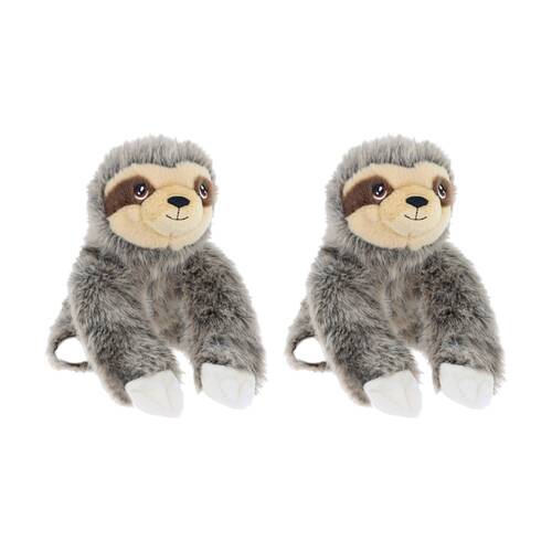 2x Keeleco 100% Recycled Material Weighted Animal Delux Plush Toy Sloth