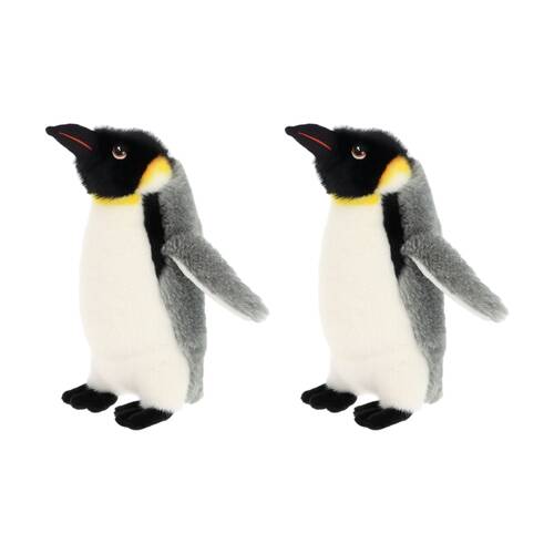 2x Keeleco 100% Recycled Material Weighted Delux 15cm Plush Toy King Penguin