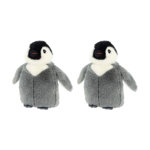2x Keeleco 100% Recycled Material Weighted Delux Plush Toy Penguin Nature