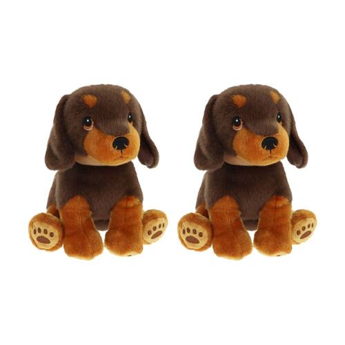 2x Keeleco Puppy Love 100% Recycled Material Huggable Animal Plush Toy Dach