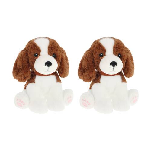 2x Keeleco Puppy Love Spaniel Plush Toy Soft Cuddly Stuffed Animal Dog