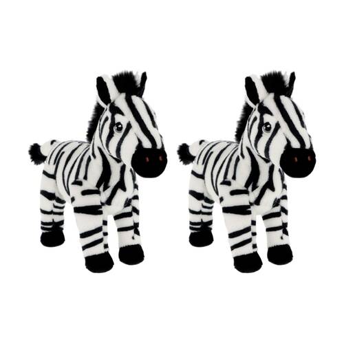 2x Keeleco 100% Recycled Material Soft Huggable Animal Plush Toy Zebra