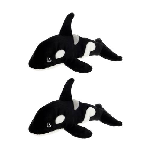 2x Keeleco Delux Plush Toy Soft Recycled Wildlife Collection Orca