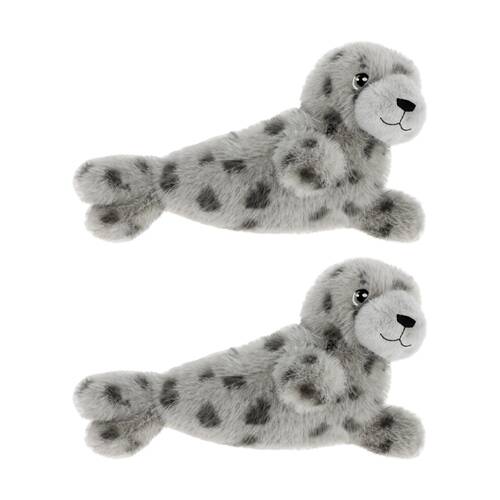 2x Keeleco Grey Plush Toy Soft Huggable Eco-Friendly Animal Seal