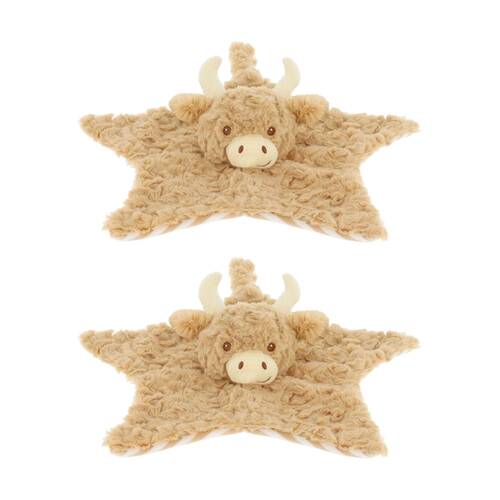 2x Keeleco Baby Blanket Soft Toy 100% Recycled Filling Highland Cow
