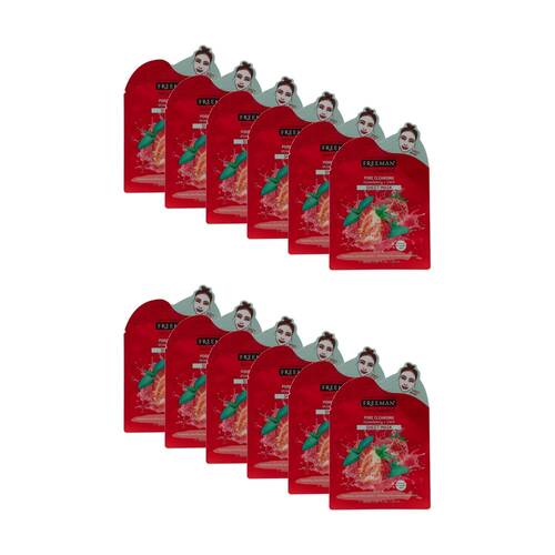 12PK Freeman Pore Cleansing Sheet Mask Normal to Combo Skin Strawberry & Mint