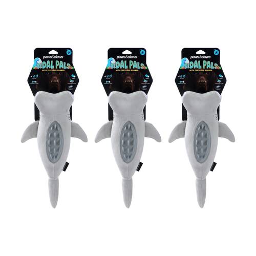 3x Paws And Claws Tidal Pals Sea TPR/Plush Dog Chew/Cuddle Toy 35x21x8cm Assorted
