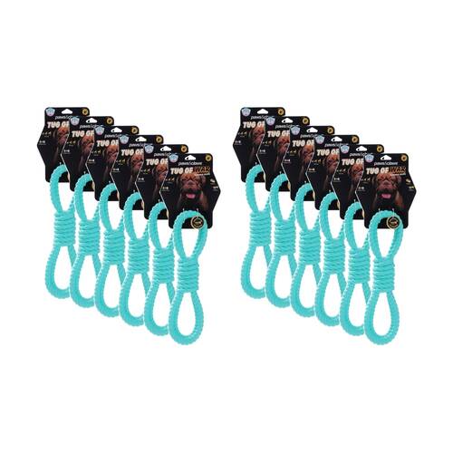 12x Paws And Claws Tug-Of-War Rubber Rope Pet Dog Chew/Tug Toy Assorted