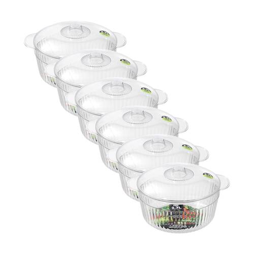 6x Lemon And Lime Crystal Vista Lidded Food Storage Bowl/Container 2.7L